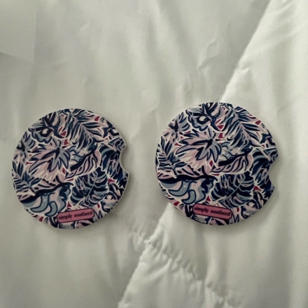 Simply Southern Tropical Car Coasters - Set of 2. New